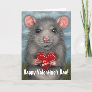 Festiva Tarjeta de felicitación Rat El día de San Valentín