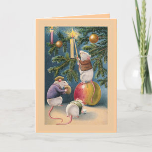 Festiva Tarjeta de felicitación "ratones Navidades"