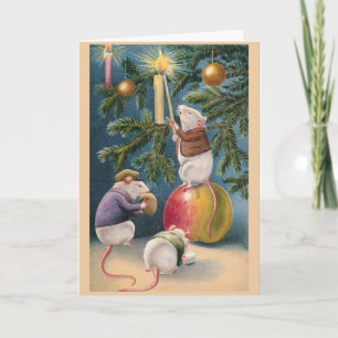 Festiva Tarjeta de felicitación "ratones Navidades"