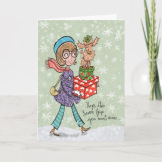 Festiva Tarjeta de felicitación realmente realmente retra