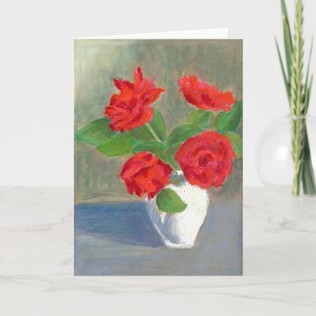 Festiva Tarjeta de felicitación Red Roses (Anverso)