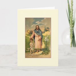 Festiva Tarjeta de felicitación religiosa de Pascua de Jes