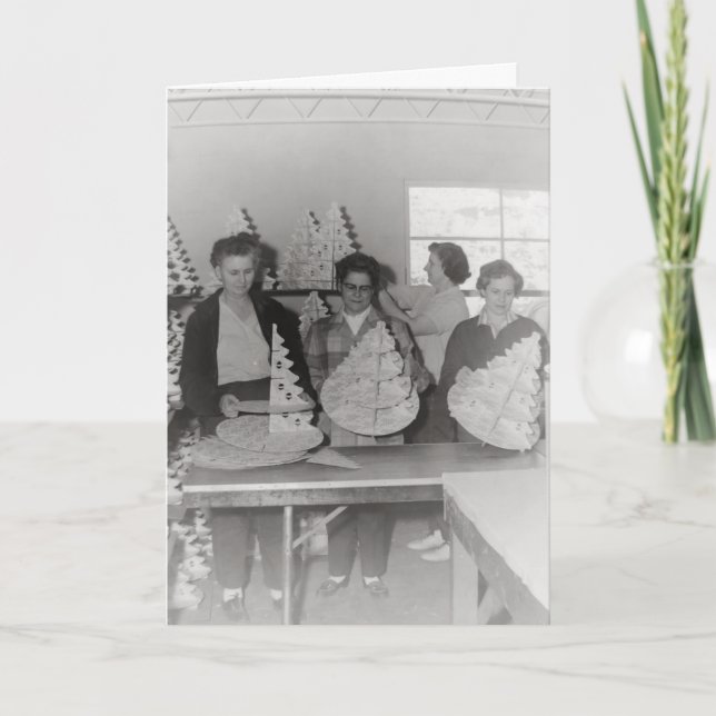 Festiva Tarjeta de felicitación retro de pequeños ayudante (Anverso)