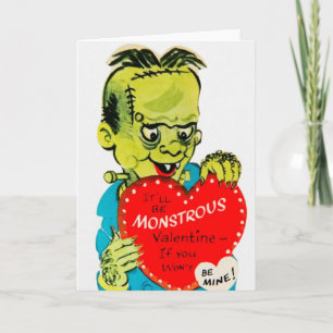 Festiva Tarjeta de felicitación Retro Monster El día de Sa