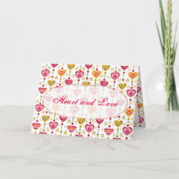 Festiva Tarjeta de felicitación retro Valentine Heart