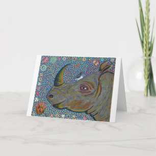 Festiva Tarjeta de felicitación Rhinoceros