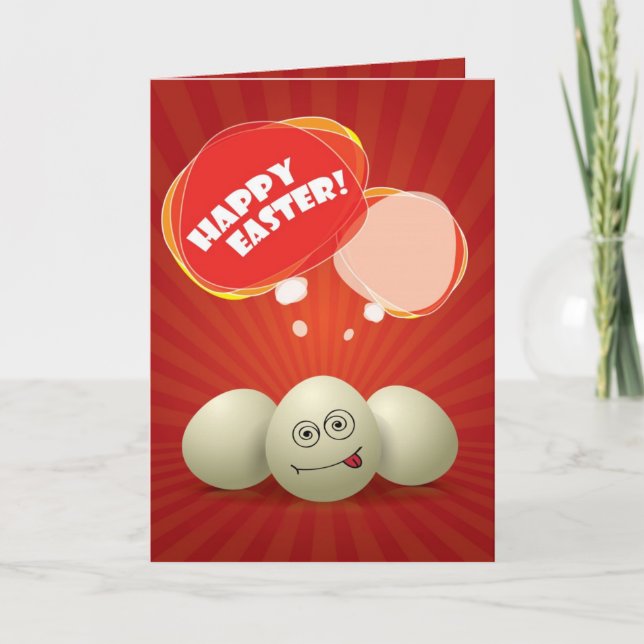 Festiva Tarjeta de felicitación roja feliz divertida de (Anverso)