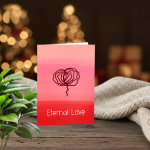 Festiva Tarjeta de Felicitación Rosa Elegante de Amor Eter
