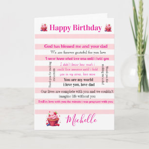 Festiva Tarjeta de felicitación rosa y blanca adorable Cum