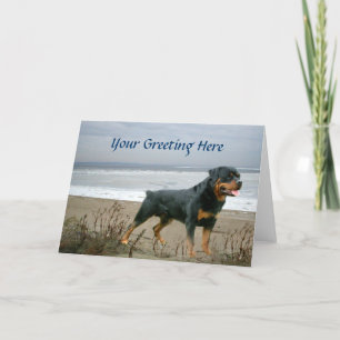 Festiva Tarjeta de felicitación Rottweiler On Beach