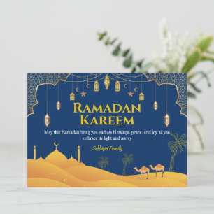 Festiva Tarjeta de felicitación Royal Blue Ramadan Mubarak