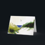 Festiva Tarjeta de felicitación Sandy Beach<br><div class="desc">Los navidades son siempre blancos en la playa. Un saludo de los que viven a orillas del mar. Para todas mis pinturas acuáticas originales en la tienda, uso la "paleta limitada". Rojo, Amarillo, Azul. Esto produce todos los matices y tonos que ves en mis pinturas. Las acuarelas transparentes, rojas, amarillas...</div>