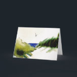 Festiva Tarjeta de felicitación Sandy Beach<br><div class="desc">Los navidades son siempre blancos en la playa. Un saludo de los que viven a orillas del mar. Para todas mis pinturas acuáticas originales en la tienda, uso la "paleta limitada". Rojo, Amarillo, Azul. Esto produce todos los matices y tonos que ves en mis pinturas. Las acuarelas transparentes, rojas, amarillas...</div>