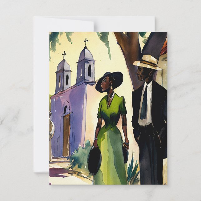 Festiva Tarjeta de felicitación - Servicios de la Iglesia  (Anverso)