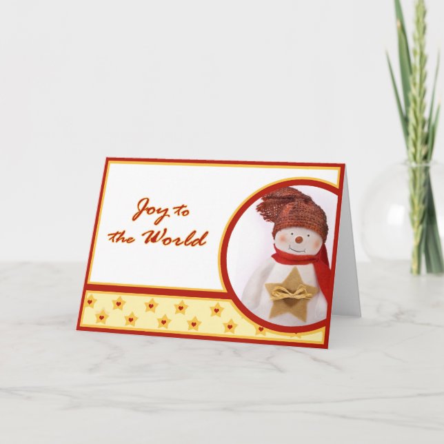 Festiva Tarjeta de felicitación Snowmann (Anverso)