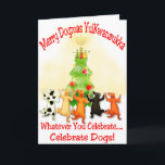 Festiva Tarjeta de felicitación, sobres blancos estándar<br><div class="desc">Los perros nos aman todos - con sus corazones enteros.  ¿No es que sobre cuál la estación es todo?  ¡Celebremos perros!</div>