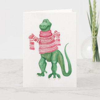 Festiva Tarjeta de felicitación Sweatersaurus-Rex