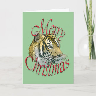 Festiva Tarjeta de felicitación Tiger para navidades
