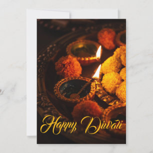 Festiva tarjeta de felicitación tradicional de Diwali