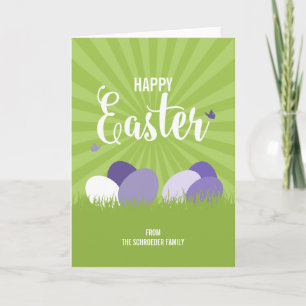 Festiva Tarjeta de felicitación ultra violeta y verde feli