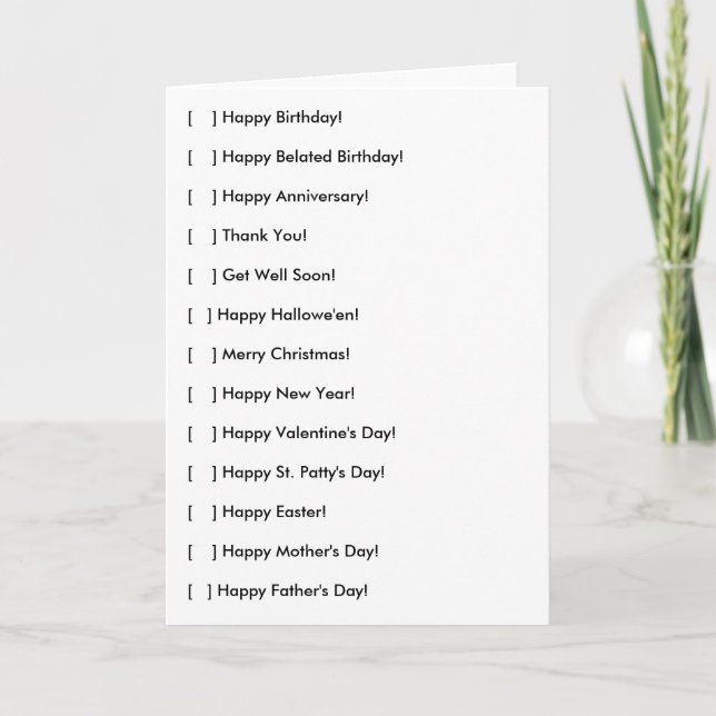 Festiva Tarjeta de felicitación universal (Anverso)