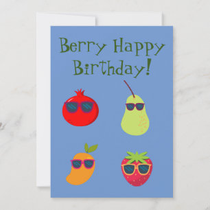 Festiva Tarjeta de felicitación Vegan Berry Birthday