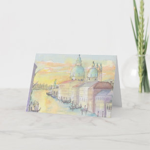 Festiva Tarjeta de felicitación "Venice Watercolor Sketch/