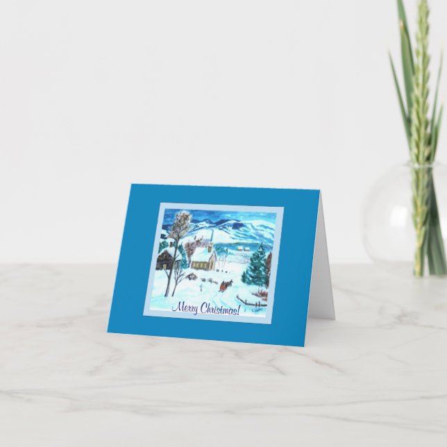 Festiva Tarjeta de felicitación vermont para navidades (Anverso)