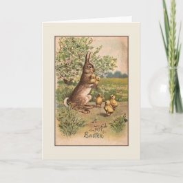 Festiva Tarjeta de felicitación Vintage Easter Bunny