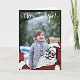 Festiva Tarjeta de felicitación Vintage Santa Personalizad