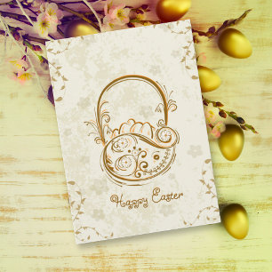 Festiva Tarjeta de felicitación Vintage Style Easter Baske