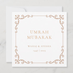 Festiva Tarjeta de felicitación vintage Umrah Mubarak con 