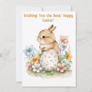 Festiva Tarjeta de felicitación Watercolor Easter Bunny