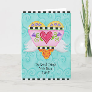 Festiva Tarjeta de felicitación WingHeart (Verde azulado)