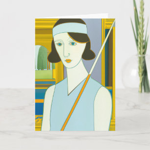Festiva Tarjeta de felicitación Woman Golfer