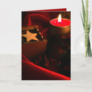 Festiva Tarjeta de felicitación Wood Star para Navidades d