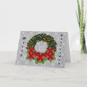 Festiva Tarjeta de felicitación Wreath para mariposa de na