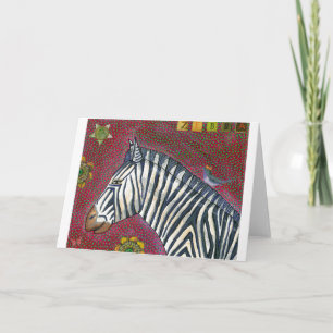 Festiva Tarjeta de felicitación Zebra de montaña