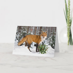 Festiva Tarjeta de felicitación "Zorro de Invierno"