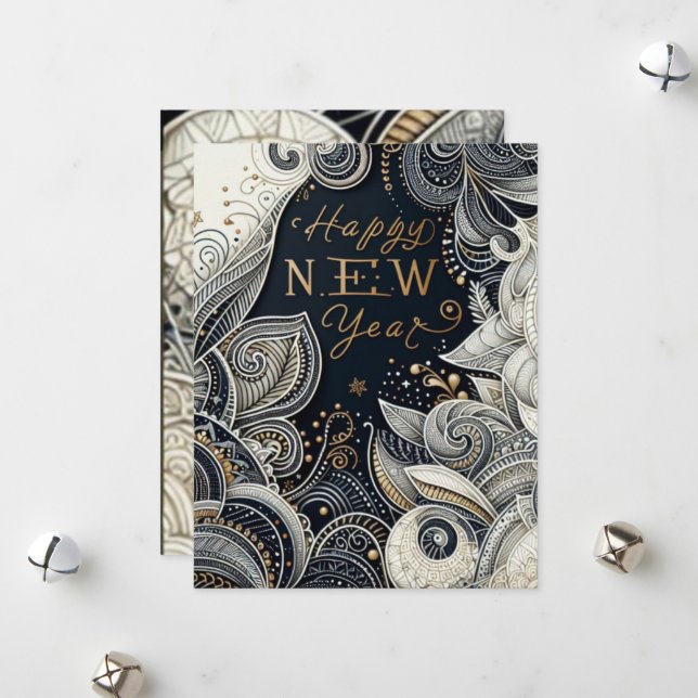 Festiva Tarjeta de Felicitaciones (Anverso/Reverso In Situ)