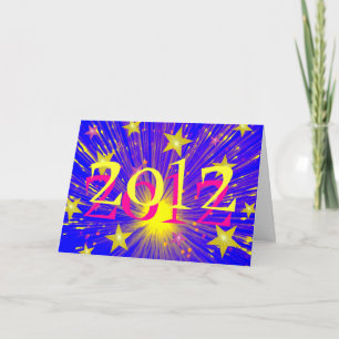 Festiva Tarjeta de felicitaciones '2012' para fuegos artif