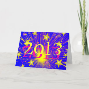 Festiva Tarjeta de felicitaciones '2013' para fuegos artif