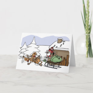 Festiva Tarjeta de felicitaciones a los Navidades de Santa