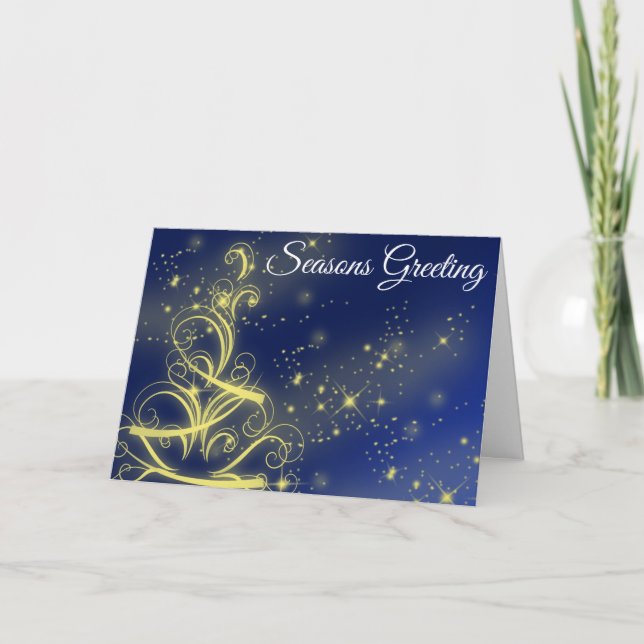 Festiva Tarjeta de felicitaciones a Navidades de la tempor (Anverso)