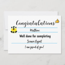 Tarjeta de felicitaciones con cara corta