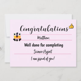 Festiva Tarjeta de felicitaciones con cara linda - rosa