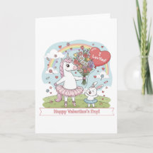 Tarjeta de Felicitaciones de Conejo Unicornio para