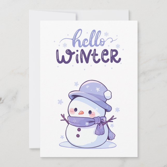 Festiva Tarjeta de Felicitaciones de Invierno (Anverso)