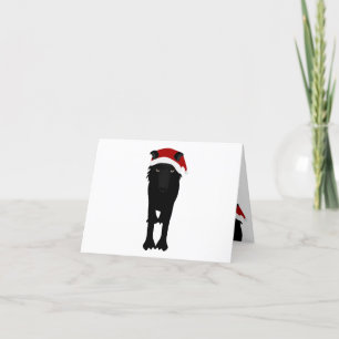 Festiva Tarjeta de Felicitaciones de Lobo Navideño
