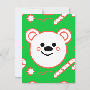 Festiva Tarjeta de Felicitaciones de Oso Polar